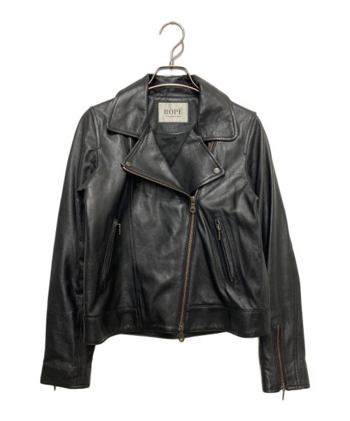ROPE（ロペ）ROPE (ロペ) シープレザーダブルライダースジャケット ブラック サイズ:38の古着・服飾アイテム