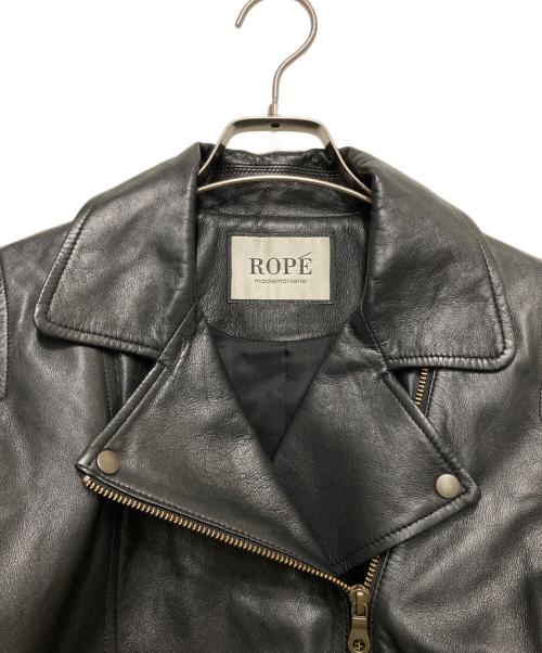 ROPE（ロペ）ROPE (ロペ) シープレザーダブルライダースジャケット ブラック サイズ:38の古着・服飾アイテム