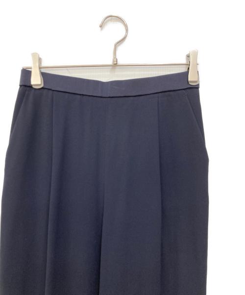 ANAYI（アナイ）ANAYI (アナイ) トリアセジョーゼットノーカラージャケット パンツ ネイビー サイズ:38の古着・服飾アイテム