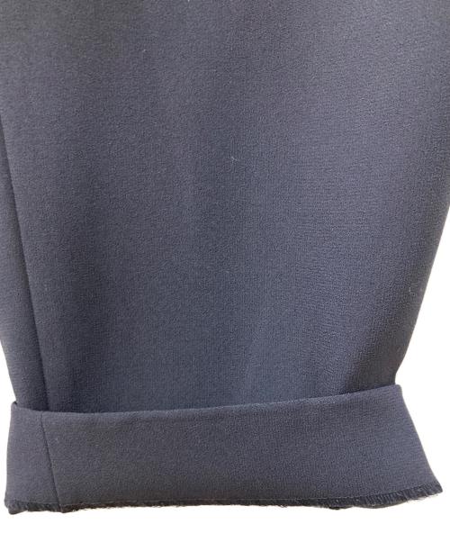 ANAYI（アナイ）ANAYI (アナイ) トリアセジョーゼットノーカラージャケット パンツ ネイビー サイズ:38の古着・服飾アイテム