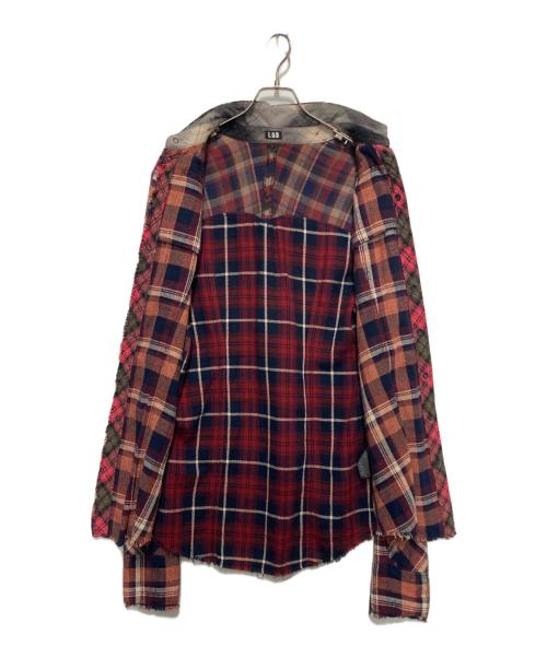 L.G.B（ルグランブルー）L.G.B (ルグランブルー) ジップデザインロングネルシャツ レッド サイズ:1の古着・服飾アイテム