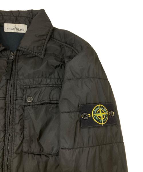 STONE ISLAND（ストーンアイランド）STONE ISLAND (ストーンアイランド) GARMENT DYED INSULATED OVERSHIRT　ガーメント ダイド インシュレイテッド オーバーシャツ ブラック サイズ:Sの古着・服飾アイテム