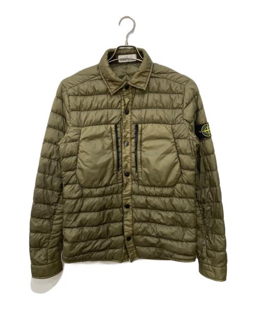 STONE ISLAND（ストーンアイランド）STONE ISLAND (ストーンアイランド) YARN DOWN SHIRT カーキ サイズ:Sの古着・服飾アイテム