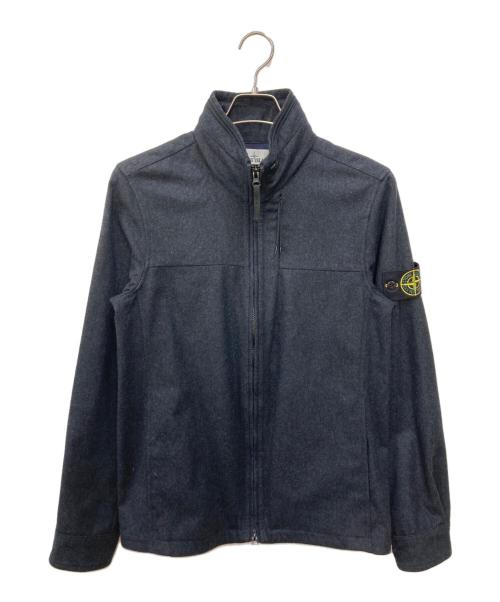 STONE ISLAND（ストーンアイランド）STONE ISLAND (ストーンアイランド) ウール混ジップアップブルゾン ブラック サイズ:Sの古着・服飾アイテム