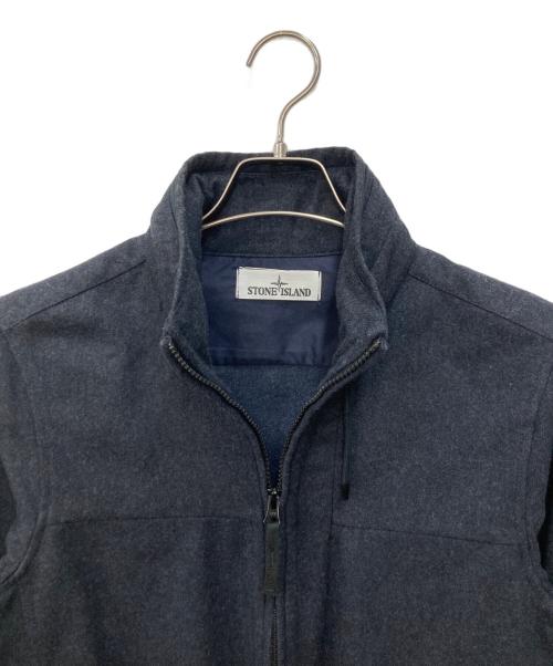 STONE ISLAND（ストーンアイランド）STONE ISLAND (ストーンアイランド) ウール混ジップアップブルゾン ブラック サイズ:Sの古着・服飾アイテム