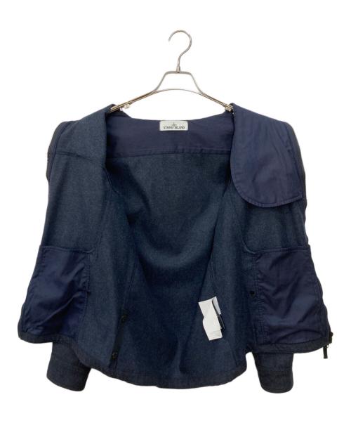 STONE ISLAND（ストーンアイランド）STONE ISLAND (ストーンアイランド) ウール混ジップアップブルゾン ブラック サイズ:Sの古着・服飾アイテム