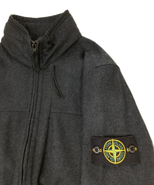 STONE ISLAND（ストーンアイランド）STONE ISLAND (ストーンアイランド) ウール混ジップアップブルゾン ブラック サイズ:Sの古着・服飾アイテム