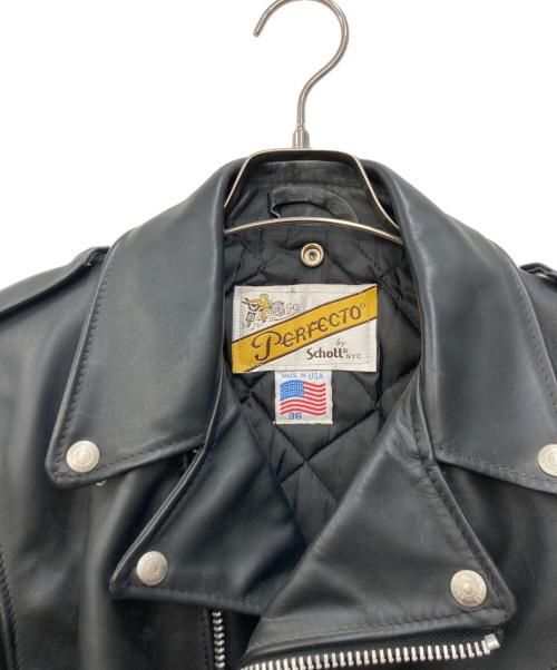 Schott（ショット）Schott (ショット) ダブルライダースジャケット ブラック サイズ:36の古着・服飾アイテム
