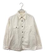 SUGAR CANEシュガーケーン）の古着「FICTION ROMANCE 8.5oz. WHITE WABASH STRIPE WORK SHIRT」｜アイボリー