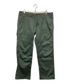 BURGUS PLUSバーガスプラス）の古着「Zip fly Modern Chino Trousers」｜グリーン