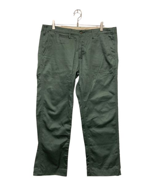 BURGUS PLUS（バーガスプラス）BURGUS PLUS (バーガスプラス) Zip fly Modern Chino Trousers グリーン サイズ:38の古着・服飾アイテム
