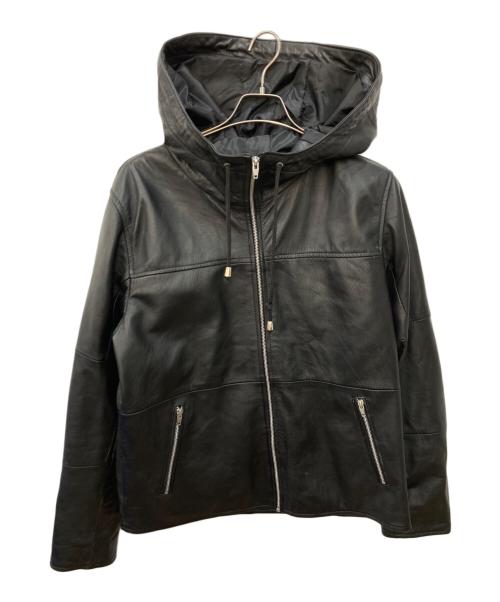 Roshell（ロシェル）Roshell (ロシェル) フーデットレザージャケット ブラック サイズ:XⅬの古着・服飾アイテム