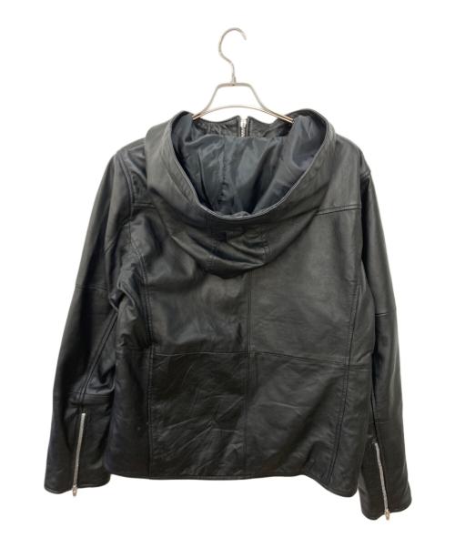 Roshell（ロシェル）Roshell (ロシェル) フーデットレザージャケット ブラック サイズ:XⅬの古着・服飾アイテム