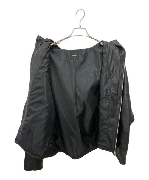 Roshell（ロシェル）Roshell (ロシェル) フーデットレザージャケット ブラック サイズ:XⅬの古着・服飾アイテム