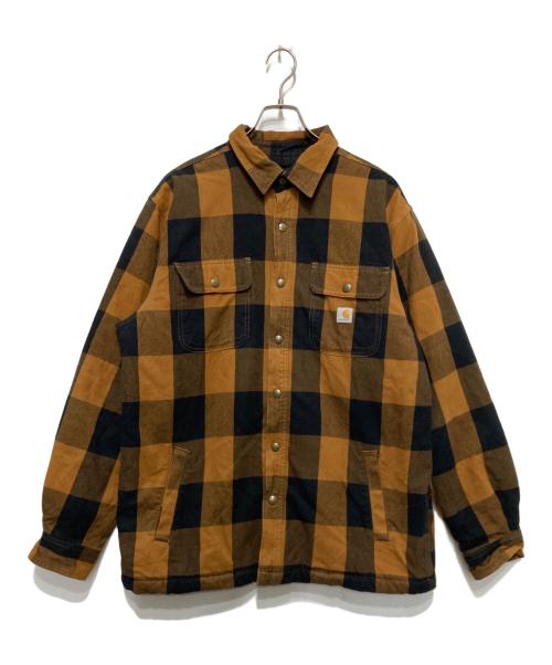 CarHartt（カーハート）CarHartt (カーハート) Heavyweight Flannel Sherpa-Lined Shirt ブラウン サイズ:Lの古着・服飾アイテム