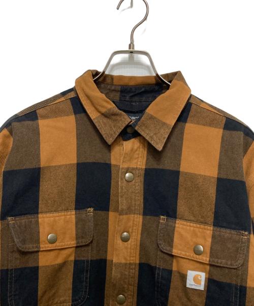 CarHartt（カーハート）CarHartt (カーハート) Heavyweight Flannel Sherpa-Lined Shirt ブラウン サイズ:Lの古着・服飾アイテム
