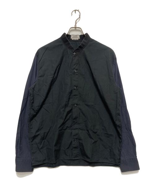 HERMES（エルメス）HERMES (エルメス) 袖切替バンドカラーシャツ ブラック サイズ:41/16の古着・服飾アイテム