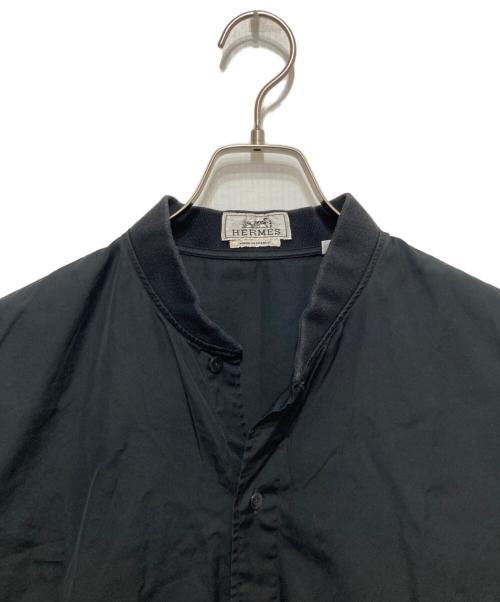 HERMES（エルメス）HERMES (エルメス) 袖切替バンドカラーシャツ ブラック サイズ:41/16の古着・服飾アイテム