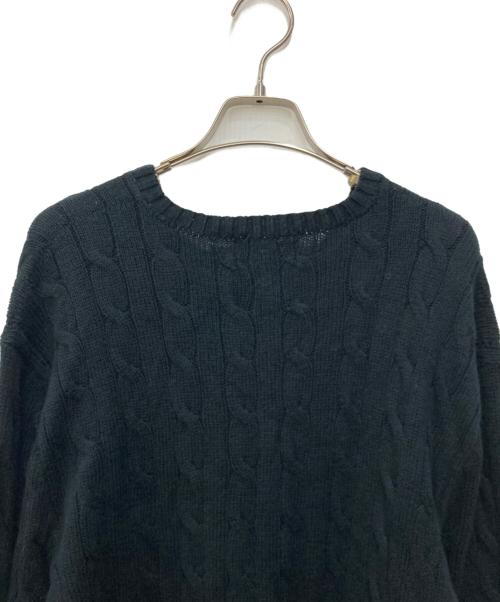 POLO RALPH LAUREN（ポロ・ラルフローレン）POLO RALPH LAUREN (ポロ・ラルフローレン) ケーブルニット ブラック サイズ:XLの古着・服飾アイテム