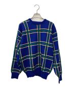 Christian Dior Sportsクリスチャン ディオールスポーツ）の古着「チェック柄ニット」｜ブルー