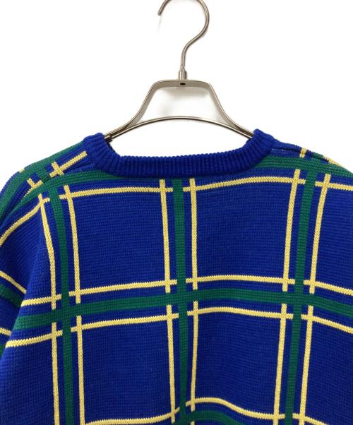Christian Dior Sports（クリスチャン ディオールスポーツ）Christian Dior Sports (クリスチャン ディオールスポーツ) チェック柄ニット ブルー サイズ:Mの古着・服飾アイテム
