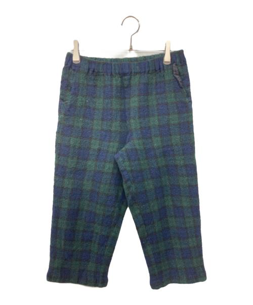 tricot COMME des GARCONS（トリココムデギャルソン）tricot COMME des GARCONS (トリココムデギャルソン) 縮絨加工ブラックウォッチチェックパンツ グリーン サイズ:不明　の古着・服飾アイテム
