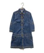 BURBERRY BLUE LABELバーバリー ブルー レーベル）の古着「金釦デニムシャツワンピース」｜インディゴ