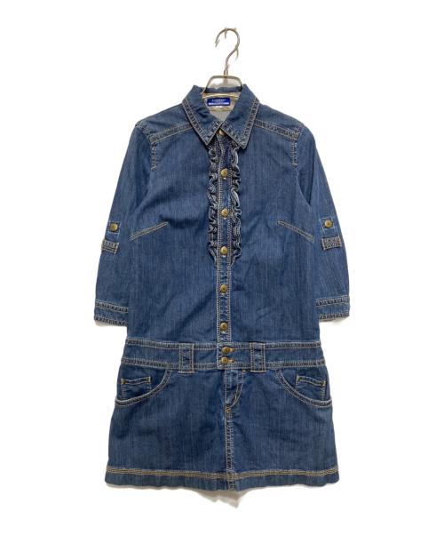 BURBERRY BLUE LABEL（バーバリー ブルー レーベル）BURBERRY BLUE LABEL (バーバリー ブルー レーベル) 金釦デニムシャツワンピース インディゴ サイズ:38の古着・服飾アイテム