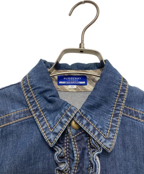 BURBERRY BLUE LABEL（バーバリー ブルー レーベル）BURBERRY BLUE LABEL (バーバリー ブルー レーベル) 金釦デニムシャツワンピース インディゴ サイズ:38の古着・服飾アイテム