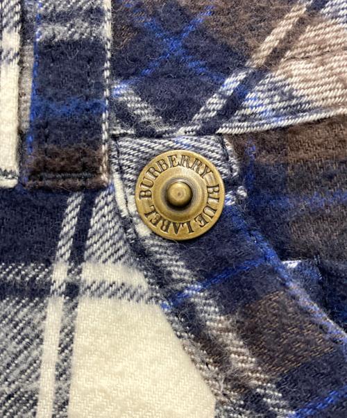BURBERRY BLUE LABEL（バーバリー ブルー レーベル）BURBERRY BLUE LABEL (バーバリー ブルー レーベル) 刺繍チェックシャツワンピース ネイビー サイズ:38の古着・服飾アイテム