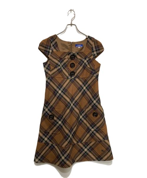 BURBERRY BLUE LABEL（バーバリー ブルー レーベル）BURBERRY BLUE LABEL (バーバリー ブルー レーベル) カシミヤ・モヘヤコンウールワンピース ブラウン サイズ:38の古着・服飾アイテム
