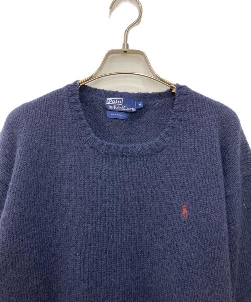 POLO RALPH LAUREN（ポロ・ラルフローレン）POLO RALPH LAUREN (ポロ・ラルフローレン) シャギーニット ネイビー サイズ:XLの古着・服飾アイテム
