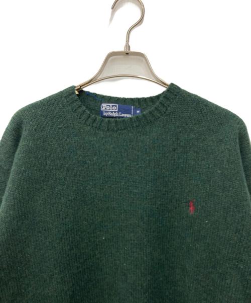 POLO RALPH LAUREN（ポロ・ラルフローレン）POLO RALPH LAUREN (ポロ・ラルフローレン) シャギーニット グリーン サイズ:Mの古着・服飾アイテム
