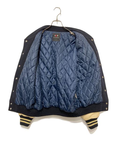 VAN（ヴァン）VAN (ヴァン) ワッペンスタジャン ベージュ×ブラック サイズ:Lの古着・服飾アイテム