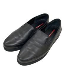 PRADA（プラダ）の古着「レザースリッポン」｜ブラック