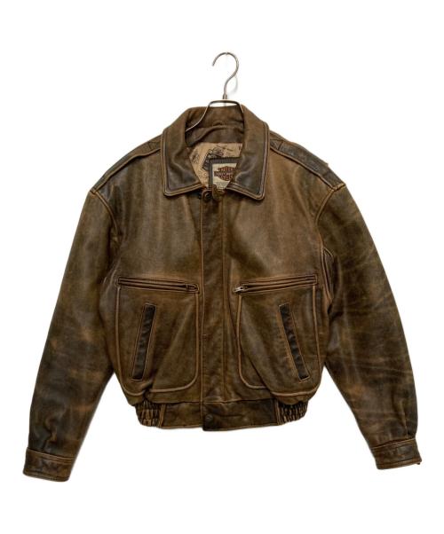 HARLEY-DAVIDSON（ハーレーダビッドソン）HARLEY-DAVIDSON (ハーレーダビッドソン) レザージャケット ブラウン サイズ:Mの古着・服飾アイテム