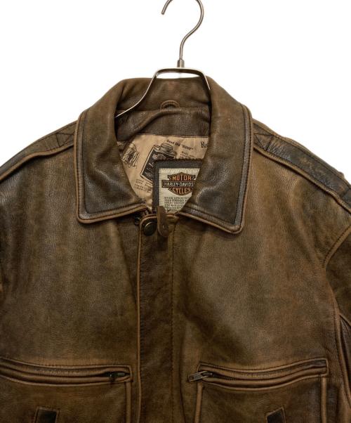 HARLEY-DAVIDSON（ハーレーダビッドソン）HARLEY-DAVIDSON (ハーレーダビッドソン) レザージャケット ブラウン サイズ:Mの古着・服飾アイテム