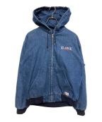 X-LARGEエクストララージ）の古着「HOODED DENIM WORK JACKET」｜インディゴ