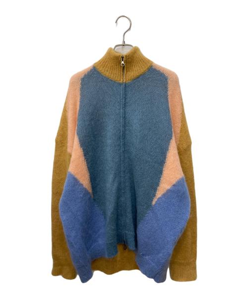 DIESEL（ディーゼル）DIESEL (ディーゼル) モヘアジップアップニット オレンジ×ブルー サイズ:xsの古着・服飾アイテム