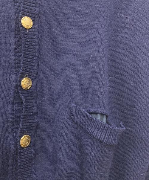 CELINE（セリーヌ）CELINE (セリーヌ) 金釦Vネックカーディガン ネイビー サイズ:XLの古着・服飾アイテム