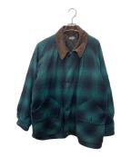 SUGAR CANEシュガーケーン）の古着「OMBRE PLAID HEAVY FLANNEL HUNTING JACKET」｜グリーン