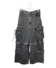 MAISON SPECIAL（メゾンスペシャル）の古着「Big Pocket 2WAY Denim Wide Cargo Pants」｜ブラック