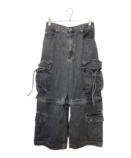 MAISON SPECIAL（メゾンスペシャル）MAISON SPECIAL (メゾンスペシャル) Big Pocket 2WAY Denim Wide Cargo Pants ブラック サイズ:1の古着・服飾アイテム