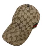 GUCCIグッチ）の古着「オリジナルGGキャンバス ベースボール キャップ」｜ブラウン