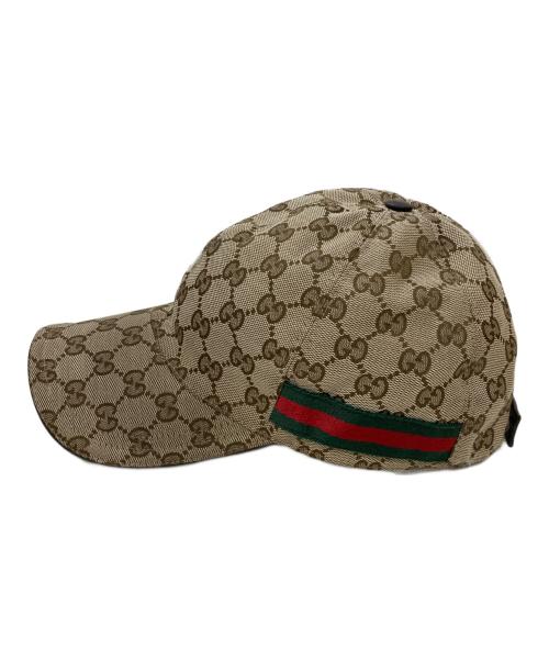 GUCCI（グッチ）GUCCI (グッチ) オリジナルGGキャンバス ベースボール キャップ ブラウン サイズ:L59の古着・服飾アイテム