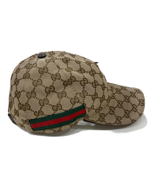 GUCCI（グッチ）GUCCI (グッチ) オリジナルGGキャンバス ベースボール キャップ ブラウン サイズ:L59の古着・服飾アイテム