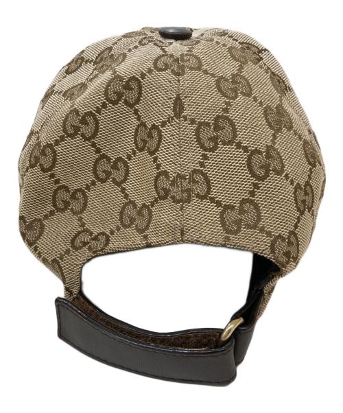 GUCCI（グッチ）GUCCI (グッチ) オリジナルGGキャンバス ベースボール キャップ ブラウン サイズ:L59の古着・服飾アイテム