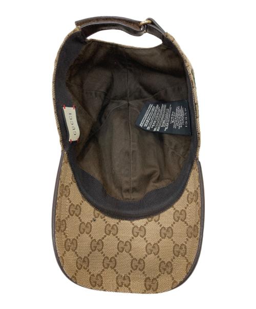 GUCCI（グッチ）GUCCI (グッチ) オリジナルGGキャンバス ベースボール キャップ ブラウン サイズ:L59の古着・服飾アイテム