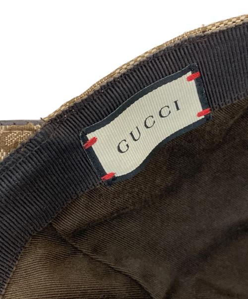 GUCCI（グッチ）GUCCI (グッチ) オリジナルGGキャンバス ベースボール キャップ ブラウン サイズ:L59の古着・服飾アイテム