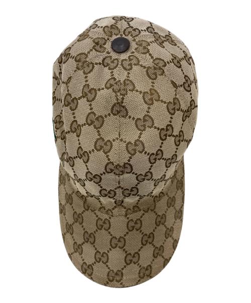 GUCCI（グッチ）GUCCI (グッチ) オリジナルGGキャンバス ベースボール キャップ ブラウン サイズ:L59の古着・服飾アイテム